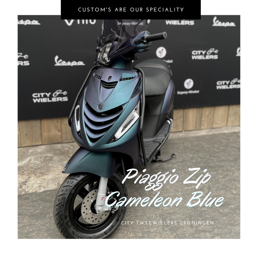 zelfstandig naamwoord Groenten medaillewinnaar Piaggio Zip - Snorscooter Cameleon Blue - City Tweewielers